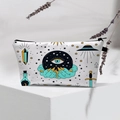 Detail of waterproof makeup bag featuring mystical crystal ball and magic theme prints - 03-White Magic Elements