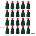 20 mini cappelli di Natale in maglia verde scuro con pompon rossi per decorazioni - Set da 20 Pezzi / Verde (20 pezzi)