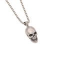 Pendentif tête de mort argenté pour hommes avec chaîne boîte et finition métal punk - Style de Crâne (1#)
