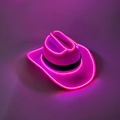 Pink glowing LED cowboy hat with neon edges for party and festival costumes - Pet Hat-Pink Pink