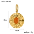 Pendaglio bohémien dorato con pietra naturale arancione e misure dimensionali - Arancione