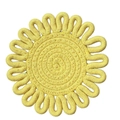Yellow sunflower shaped woven cotton trivet coaster with detailed spiral texture - Yellow