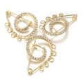 Golden U-shaped brooch pins with crystal zircon and hanging loops for DIY jewelry - 11# Gold Spiral Hanging 3*4cm