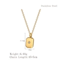 Collana in acciaio inossidabile dorato con ciondolo stella solare e zircone trasparente - LN1637 Rettangolo / Oro