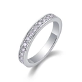 Elegant S925 sterling silver moissanite eternity band ring with polished finish - US Size 9 / R14083 Moissanite Round Style (R14083)