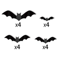 16er-Set 3D Fledermaus-Wandaufkleber in vier Größen für die Halloween-Partydekoration - PVC / Fledermaus-Wandaufkleber-Set / Schwarz