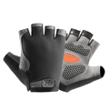 Breathable half-finger sports gloves with anti-slip palm pads for cycling and fitness - Upgraded Silicone Shock Absorption Black