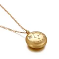 Golden Capricorn zodiac pendant necklace with matte finish and white zircon detail - Capricorn(KN89785-KFC)