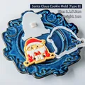 Santa Claus Ausstechformen Set mit Stempel, 8,1x7,8cm DIY Backzubehör für Kekse - Weihnachtsmann B