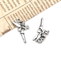 Antique silver angel elf pendant charm for DIY jewelry making and necklace accessories - Flower Fairy Angel-15x24mm-1.1g-9804