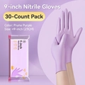 Disposable plum purple nitrile gloves 9 inch 30 pack for household cleaning and protection - 30 Pieces Size M 9 Inches Purple