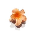 Orange and pink gradient plumeria flower hair claw clip with transparent glitter finish - Frangipani Hair Clip / Orange