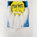 White synthetic long beard costume accessory for Halloween and themed parties - One Size / U-Shaped Big White Mustache