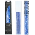 Blue glitter hair tinsel extensions with clips for party hair styling 12pcs set - 6 Pieces Set / Laser Royal Blue (6-Piece Set)