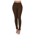 Klassische High-Waist Skinny Jeans in Dunkelbraun aus Stretch-Denim für Damen - S / Kaffeebraun