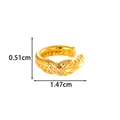 Manchette d'oreille vintage en forme de U dorée avec zircon et texture torsadée, 1,47cm - Forme X Torsadée avec Pierres (2616-2# Or) / Doré