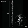 Guirnalda de perlas de cristal de 2M con cuentas de 0,3cm y 0,8cm para árbol de Navidad - Tira de Cuentas Redondas Transparentes 2M