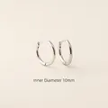 Minimalist S925 sterling silver hoop earrings with 10mm inner diameter in polished silver - 925 Silver / 10mm Platinum Color