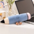 Astuccio in peluche blu Morandi a forma di matita con viso carino e piedini morbidi - Matita Blu
