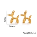 Detalle de colgante de perro globo dorado con medidas 19x16mm y peso de 2,36g - Mediano / Dorado