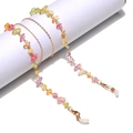 Colorful natural stone eyeglass chain with gold metal links and anti-slip rubber loops - Colorful Stone Gold Chain / Gold