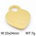 Colgante de corazón en acero inoxidable dorado con pedrería, medida 33x24mm - 33x24mm / Dorado