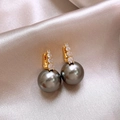 Elegant 2024 French style pink pearl drop earrings with gold hooks and sparkling cubic zirconia - A1400 Grey Pearl Earrings with Sparkling Crystals
