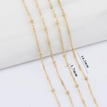 Golden minimalist chain with 1.7mm beads and 14.3mm spacing for jewelry making - Gold-1.7mm Ball Chain (1M)