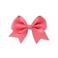 Handmade pink grosgrain ribbon hair bow clip for girls with elegant fishtail tails - Watermelon red