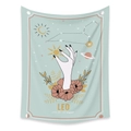 Arazzo bohémien segno zodiacale Leone in azzurro con motivi floreali e celesti - 73x95cm (Tessuto Spazzolato) / Leone