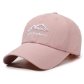 Breathable lotus pink quick-dry baseball cap with white Narason mountain embroidery - Adjustable / Pink