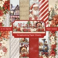 Wintry 6x6 inch 160gsm scrapbooking paper pad with 7 different holiday designs - R2562 24 Sheets
