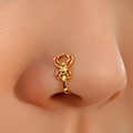 Gothic punk gold spider nose ring jewelry accessory for Halloween costumes and theme parties - Gold Spider Nose Clip (0680)
