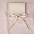 Square beige plush jewelry pouch with matching drawstring for premium gift storage - Thickened Microfiber Bow Tie (Beige) / 8x8cm