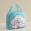 Light blue insulated lunch bag featuring a cute white cartoon puppy and sturdy handles - Sky Blue Cute Dog (Insulated) / Single Piece