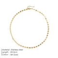 Minimalist 14K gold-plated stainless steel necklace with small round discs for women - 35+3cm / 14K Gold