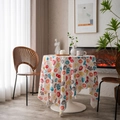 Round white velvet tablecloth featuring colorful fruit patterns of strawberries and grapes - 100*140cm / Fruit Pattern Velvet