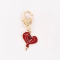 Pink heart lollipop keychain pendant with golden heart clasp for Valentines Day gift - Heart Lollipop