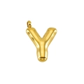 Chubby bubble style letter Y pendant in golden finish stainless steel design - Letter Y