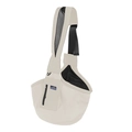 Borsa a tracolla portatile beige per animali con fodera in rete traspirante per cani e gatti - Cachi
