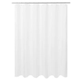Solid white waterproof fabric shower curtain with metal hooks for bathroom bathtub decor - 180x180cm / White
