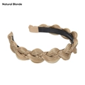 Braided headband with natural blonde synthetic hair on a non-slip black base - Natural Blonde