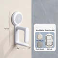 Set of 4 white and grey wall hooks for washbasins, height 16.5cm, suction cup design - Set of 4 / Elegant Grey