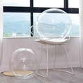 Transparent Macaron round balloon decoration on a white chair in a natural home setting - Special Price Drop - 18-inch Large Balloons (12 Pieces) Transparent Balloons - A Must-have Choice