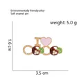 Spilla in smalto carina con cuore rosa, cocco e fetta di lime in stile tropicale - Cuore Tropicale (CC377)