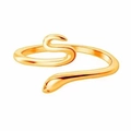 Adjustable golden snake ring with minimalist wrap design and detailed textured head - Adjustable Open / Style 27 (Gold Open Snake)