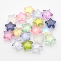 Colorful 10mm star crystal pendants with gold glitter for DIY jewelry making - New Pentagram Mixed Colors