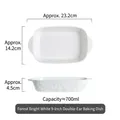 White ceramic 9-inch rectangular baking dish with dual handles and rock texture finish - Forest Bright White 9 Inch Double Handle Baking Dish