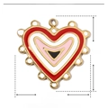 Macro view of heart-shaped stainless steel and enamel pendants in assorted colors - Multi-color Tiered Heart