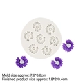 Moule en silicone marguerite à 7 cavités pour décoration de gâteau et chocolat fondant - Style 1 / Gris
